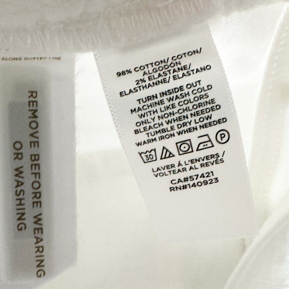 LOFT White Skinny Jeans‎ women’s size 14/32 high rise five pocket - Picture 7 of 10